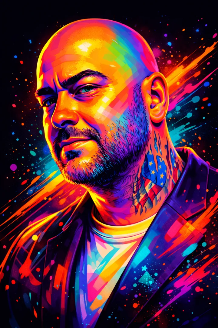 Vivid pop-art portrait in electric color