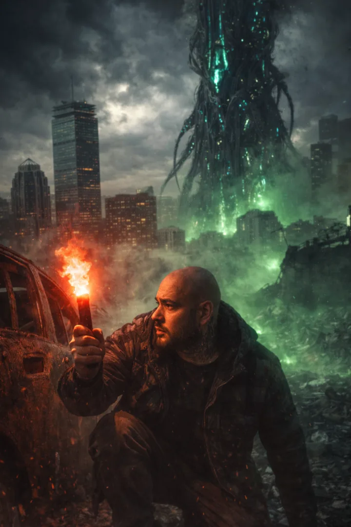 Post-apocalyptic Boston scene