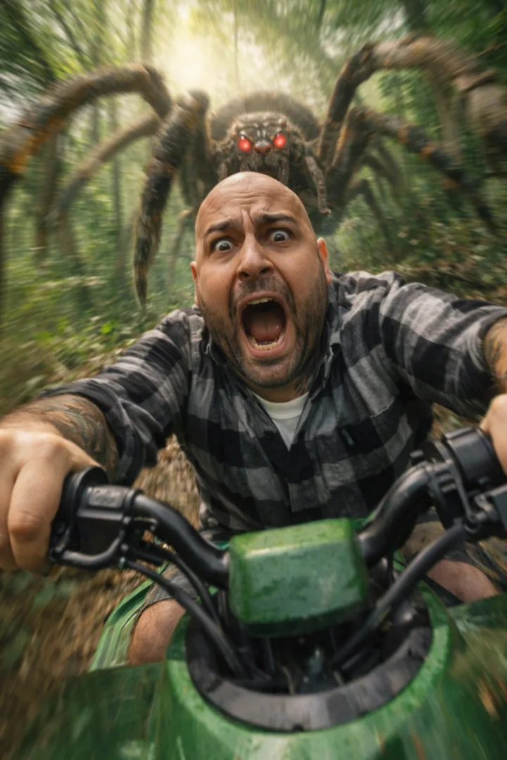 Spider pursuit through a forest